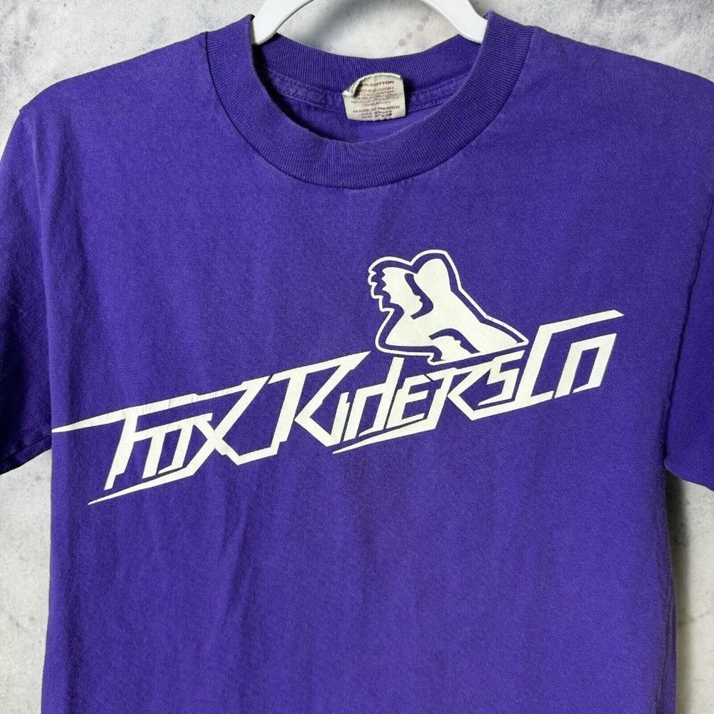 Vintage Fox Racing T Shirt Mens Small Purple 90s Short Sleeve Riders Co P2